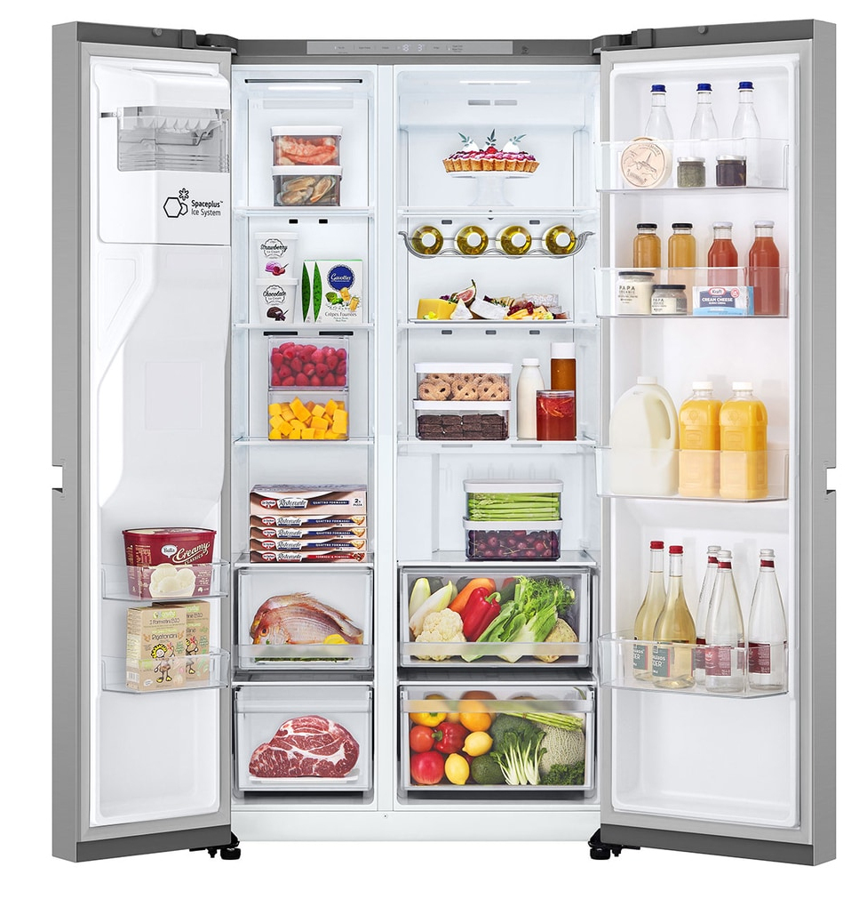 LG GSJC40PYPE side-by-side køle-fryseskab Fritstående 638 L Sølv